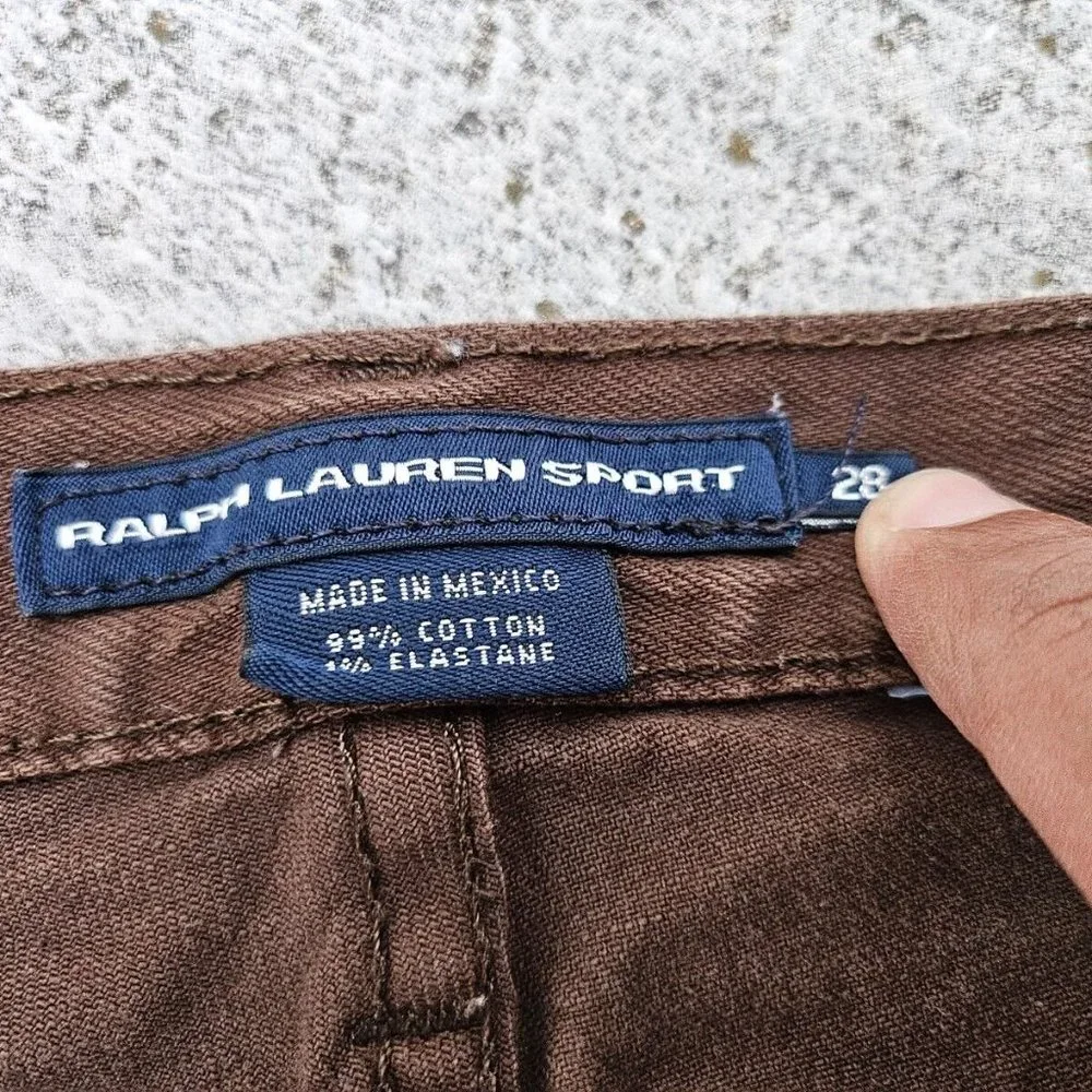 Ralph Lauren Sport Women Jeans Brown Cotton Denim Slim Jeans Size 28 - Picture 7 of 9